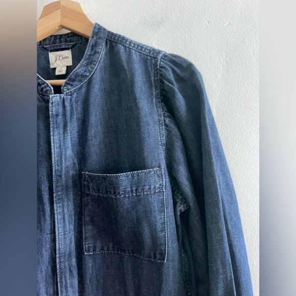 J. Crew Size 2 Puff-Sleeve Denim Jumpsuit, *Missing Belt - Picture 7 of 16